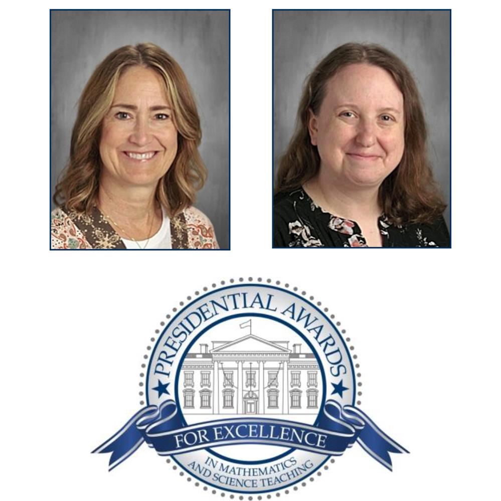 Sarah Donovan and Krista Wyvell-Fink and he PAEMST logo